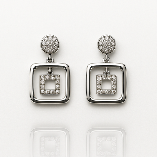 Elegant Silver earrings with Cubic Zirconia