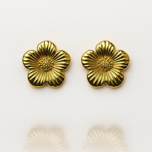 Gold Flower Earrings