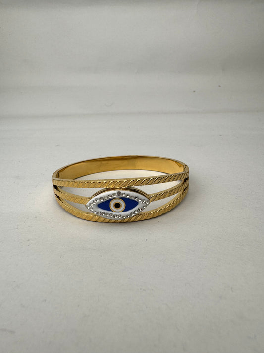 Evil Eye Bracelet Layered Studded