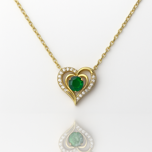 Aurora Crystal Heart Emerald