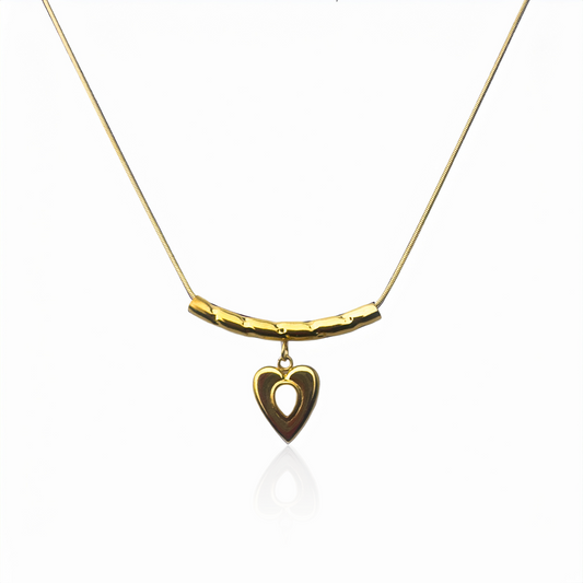 Golden Embrace Heart Necklace