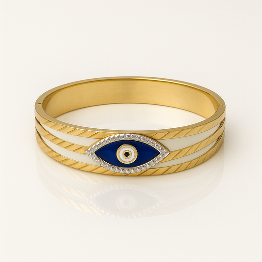 Evil Eye Bracelet Layered Studded